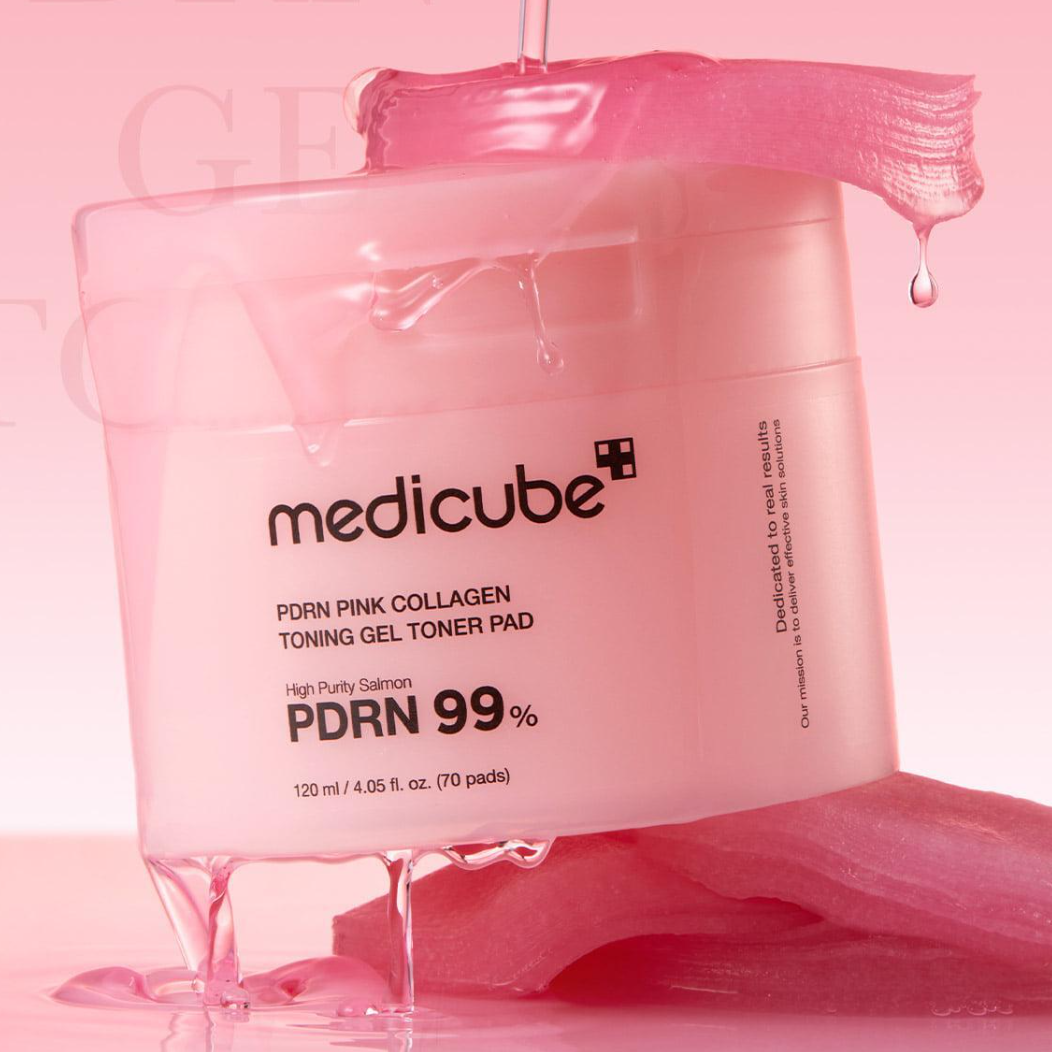 MEDICUBE Pdrn Pink Collagen Toning Gel Toner Pad